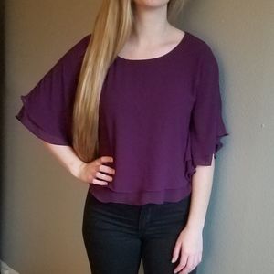 Plum flowy blouse